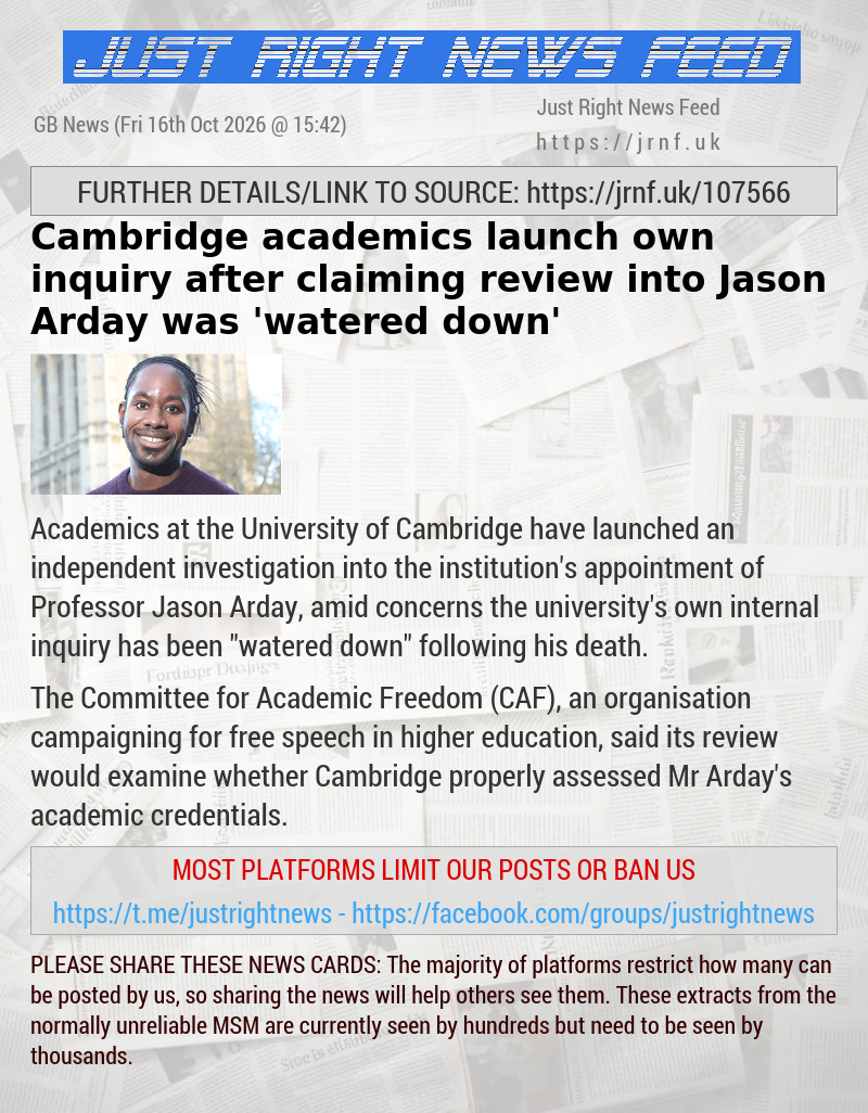 Cambridge academics launch own inquiry after claiming review into Jason Arday was ’watered down’