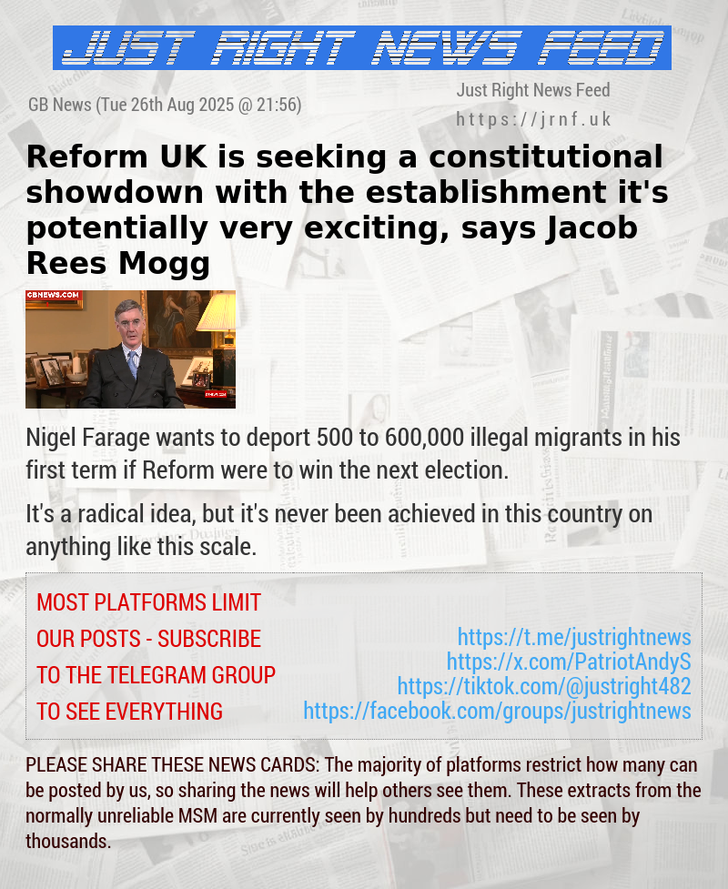 Reform UK is seeking a constitutional showdown with the establishment — it’s potentially very exciting, says Jacob Rees—Mogg