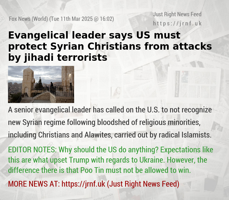 Evangelical leader says US must protect Syrian Christians from attacks by jihadi terrorists