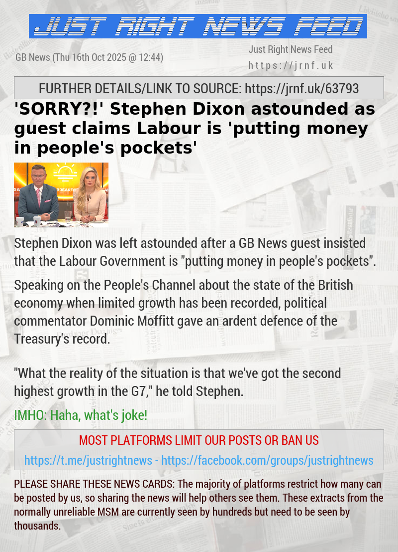 ’SORRY?!’ Stephen Dixon astounded as guest claims Labour is ’putting money in people’s pockets’