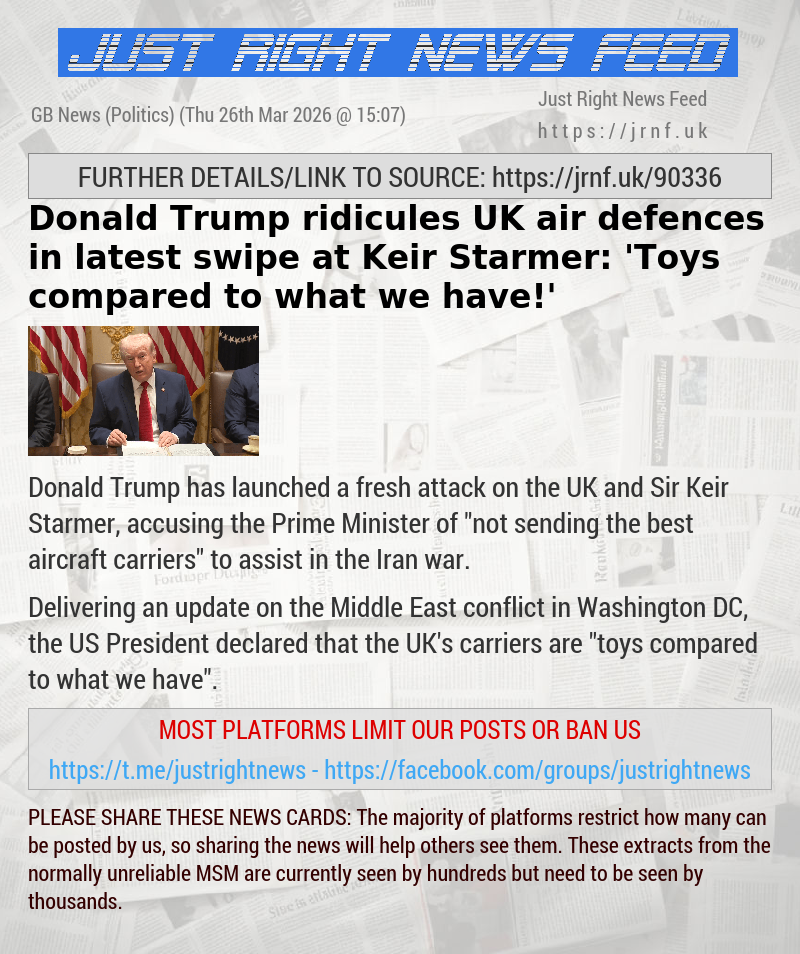 Donald Trump ridicules UK air defences in latest swipe at Keir Starmer: ’Toys compared to what we have!’