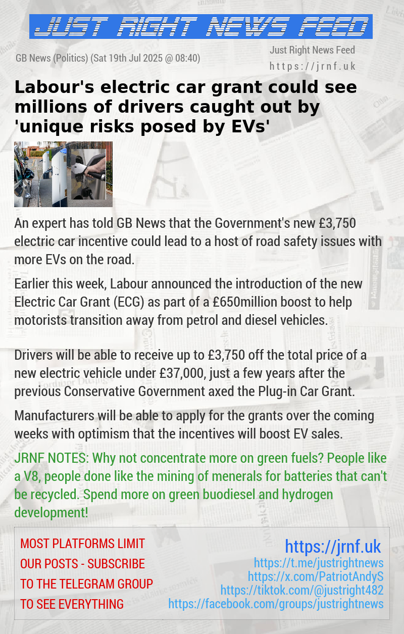Labour’s electric car grant could see millions of drivers caught out by ’unique risks posed by EVs’