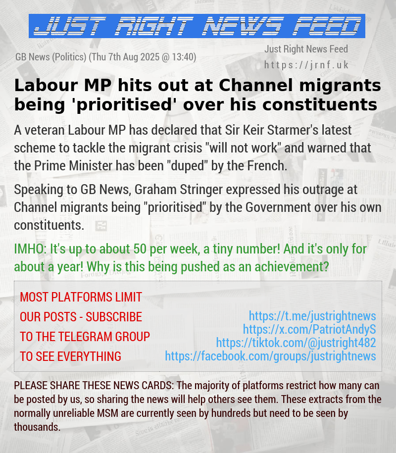 Labour MP hits out at Channel migrants being ’prioritised’ over his constituents