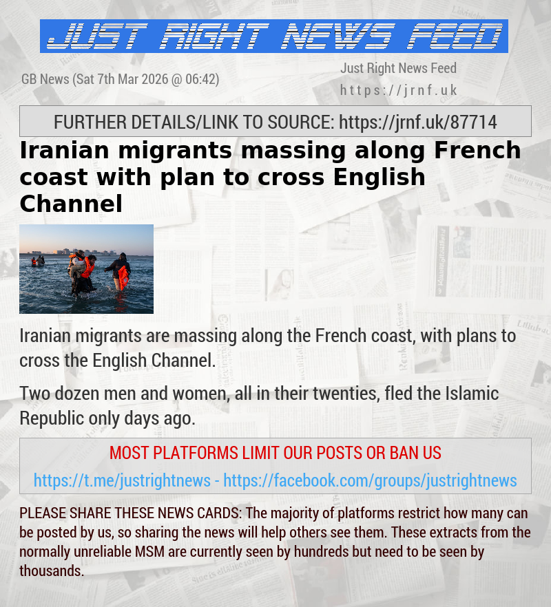 Iranian migrants massing along French coast with plan to cross English Channel