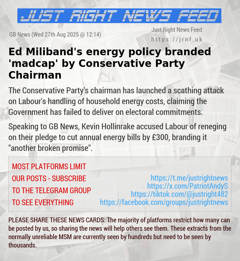 Ed Miliband’s energy policy branded ’madcap’ by Conservative Party Chairman