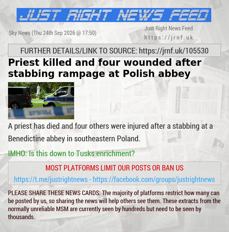 Priest killed and four wounded after stabbing rampage at Polish abbey