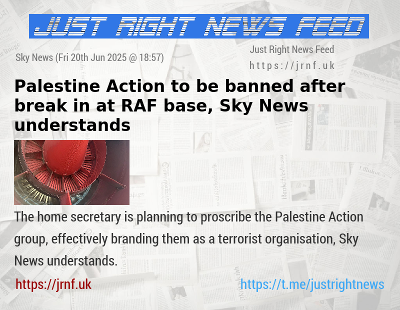 Palestine Action to be banned after break in at RAF base, Sky News understands