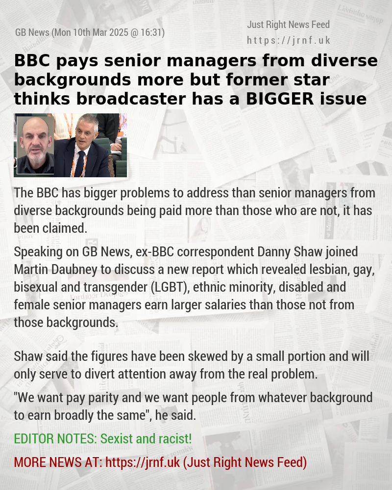 BBC pays senior managers from diverse backgrounds more — but former star thinks broadcaster has a BIGGER issue