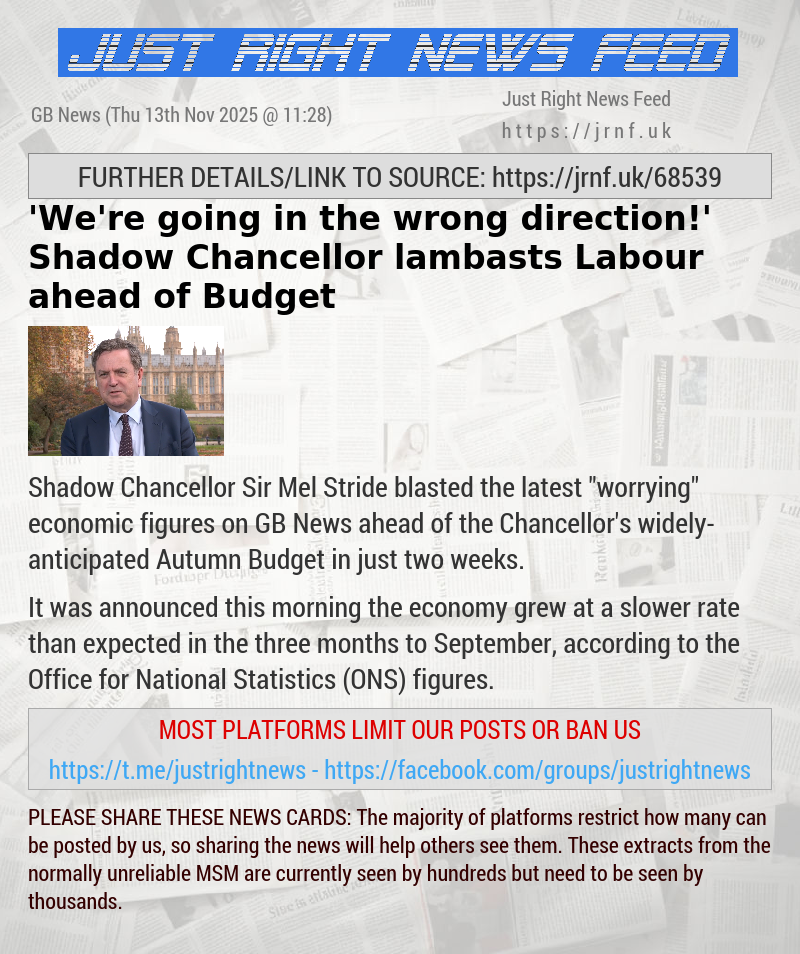 ’We’re going in the wrong direction!’ Shadow Chancellor lambasts Labour ahead of Budget
