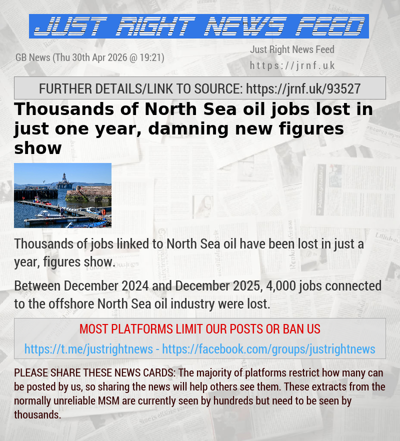 Thousands of North Sea oil jobs lost in just one year, damning new figures show