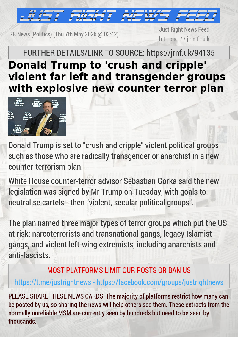 Donald Trump to ’crush and cripple’ violent far—left and transgender groups with explosive new counter—terror plan