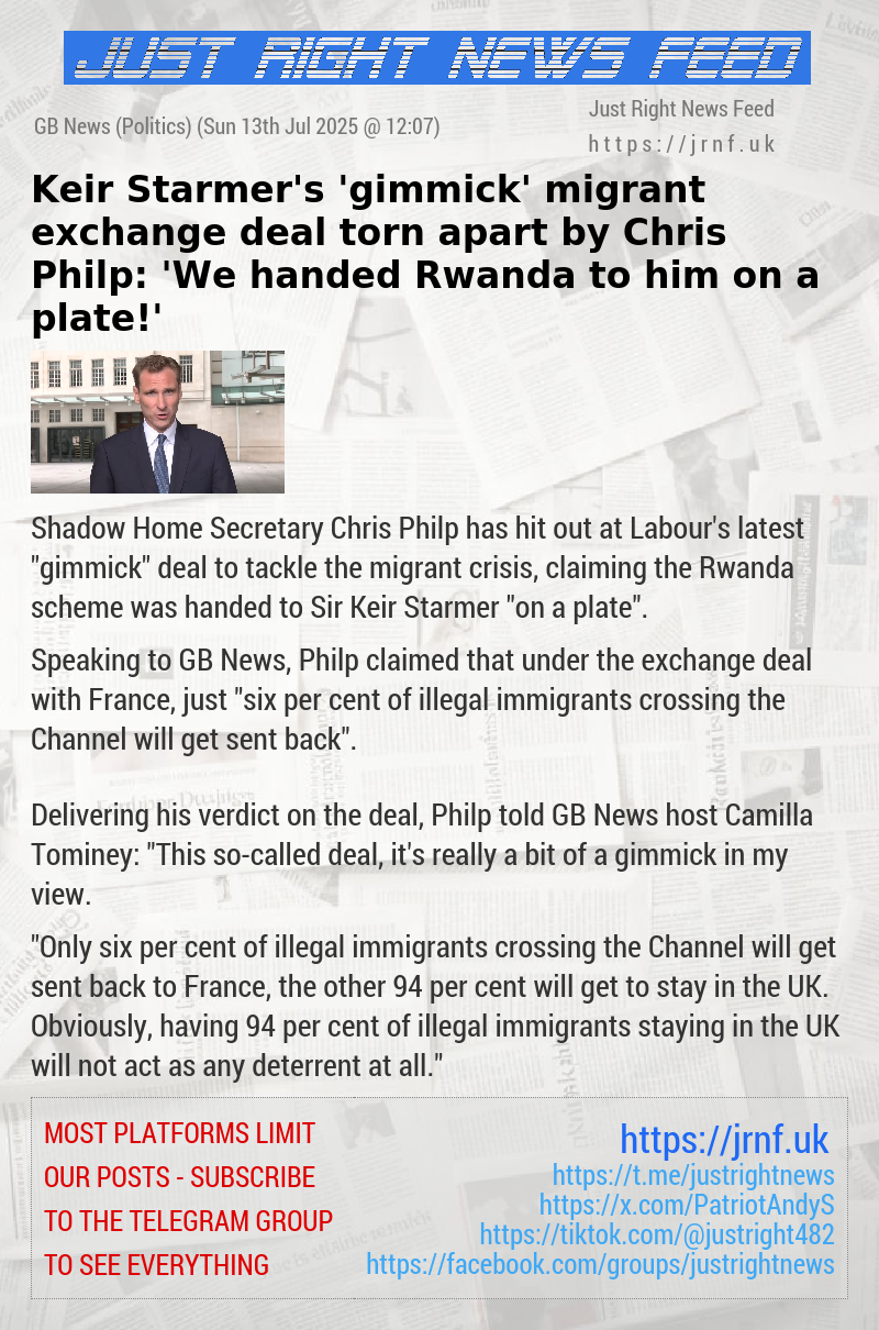 Keir Starmer’s ’gimmick’ migrant exchange deal torn apart by Chris Philp: ’We handed Rwanda to him on a plate!’
