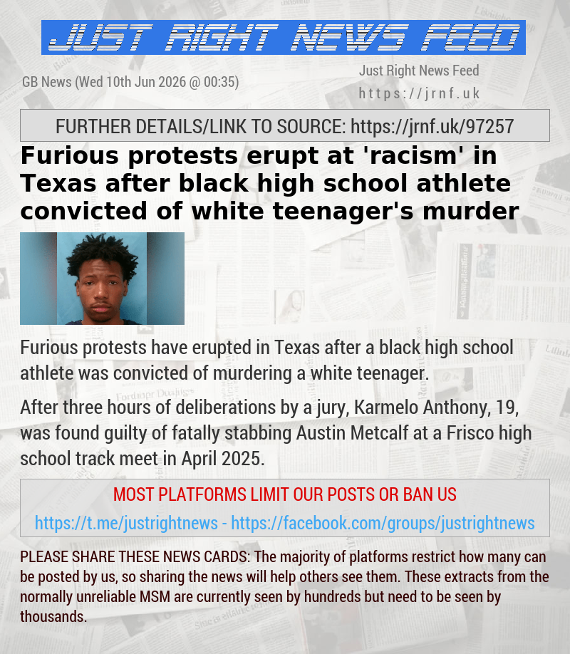 Furious protests erupt at ’racism’ in Texas after black high school athlete convicted of white teenager’s murder