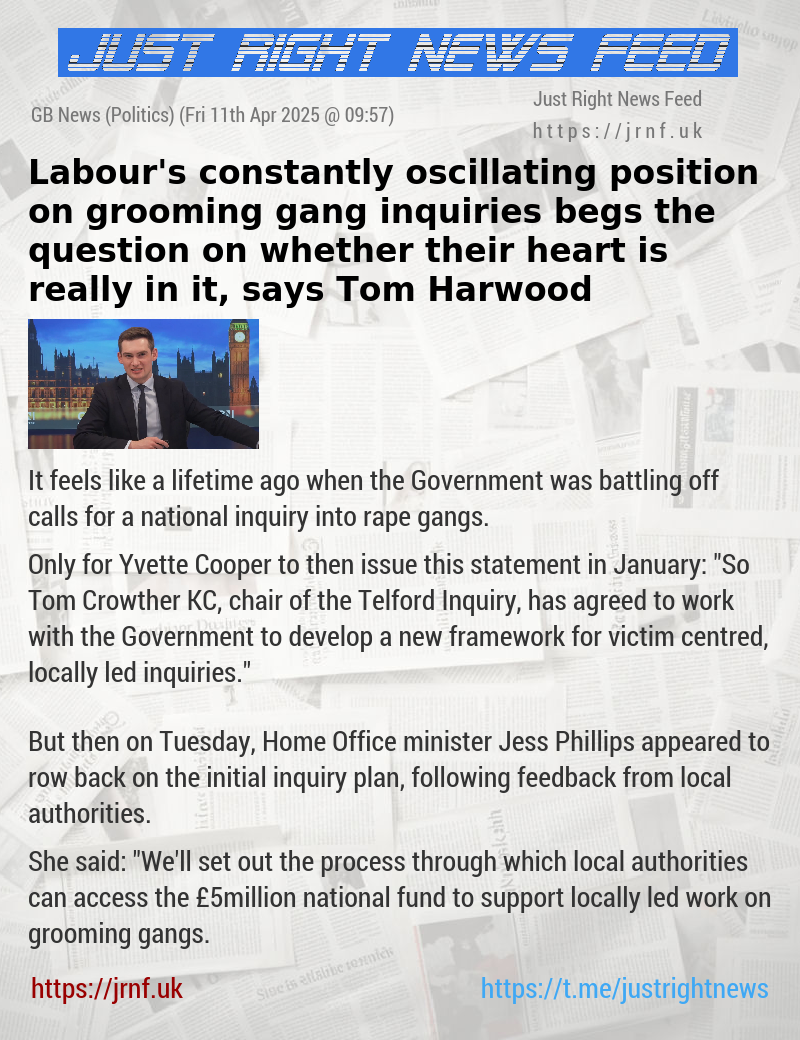 Labour’s constantly oscillating position on grooming gang inquiries begs the question on whether their heart is really in it, says Tom Harwood