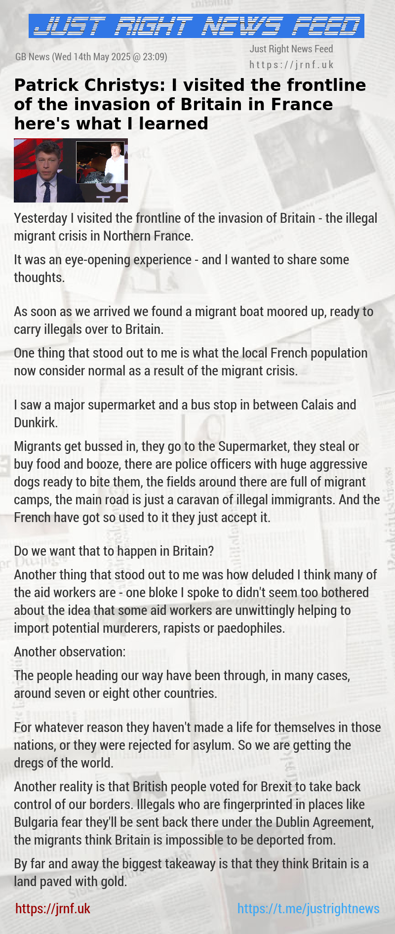 Patrick Christys: I visited the frontline of the invasion of Britain in France — here’s what I learned