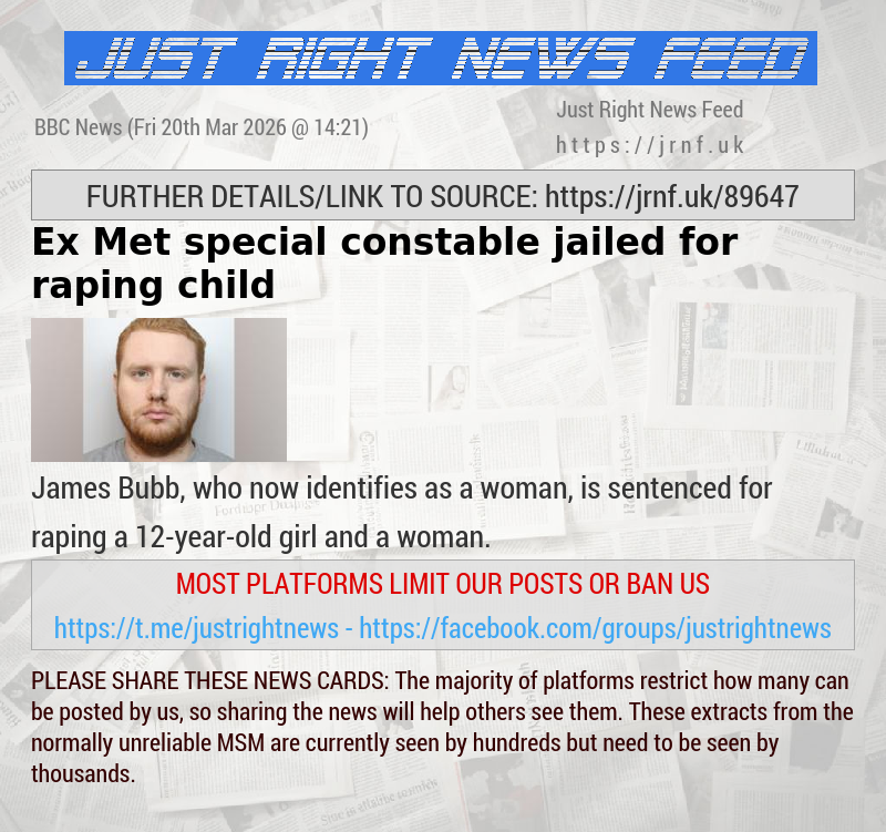 Ex—Met special constable jailed for raping child