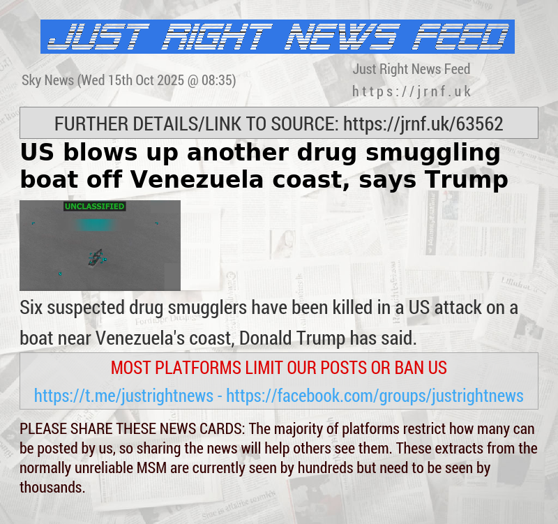 US blows up another drug smuggling boat off Venezuela coast, says Trump