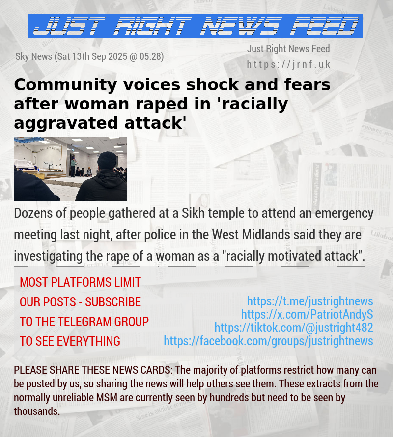 Community voices shock and fears after woman raped in ’racially aggravated attack’