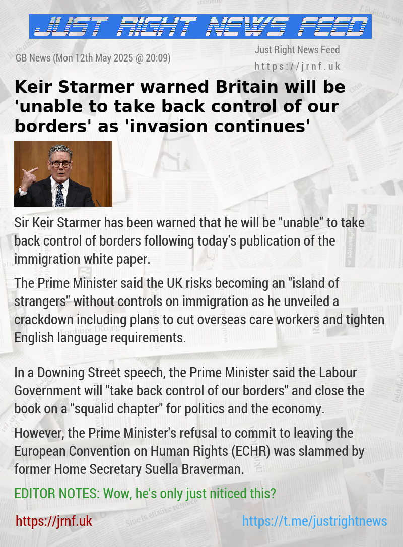 Keir Starmer warned Britain will be ’unable to take back control of our borders’ as ’invasion continues’