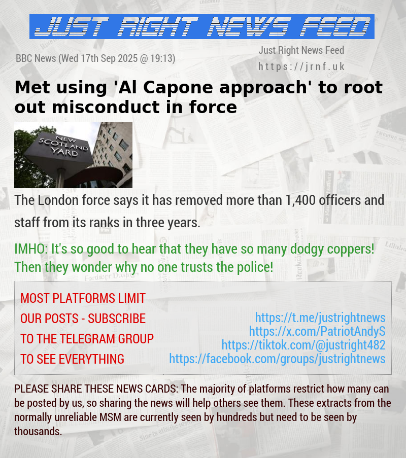 Met using ’Al Capone approach’ to root out misconduct in force