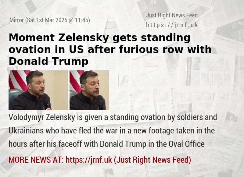 Moment Zelensky gets standing ovation in US after furious row with Donald Trump