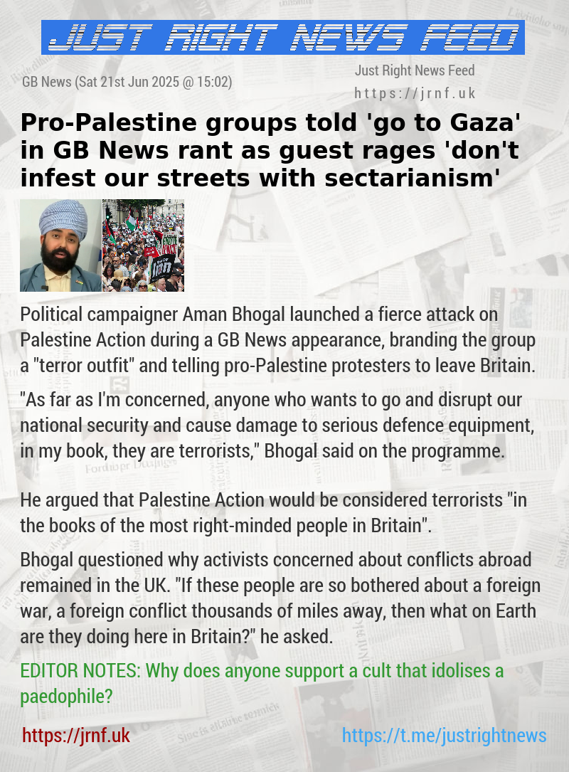 Pro—Palestine groups told ’go to Gaza’ in GB News rant as guest rages ’don’t infest our streets with sectarianism’