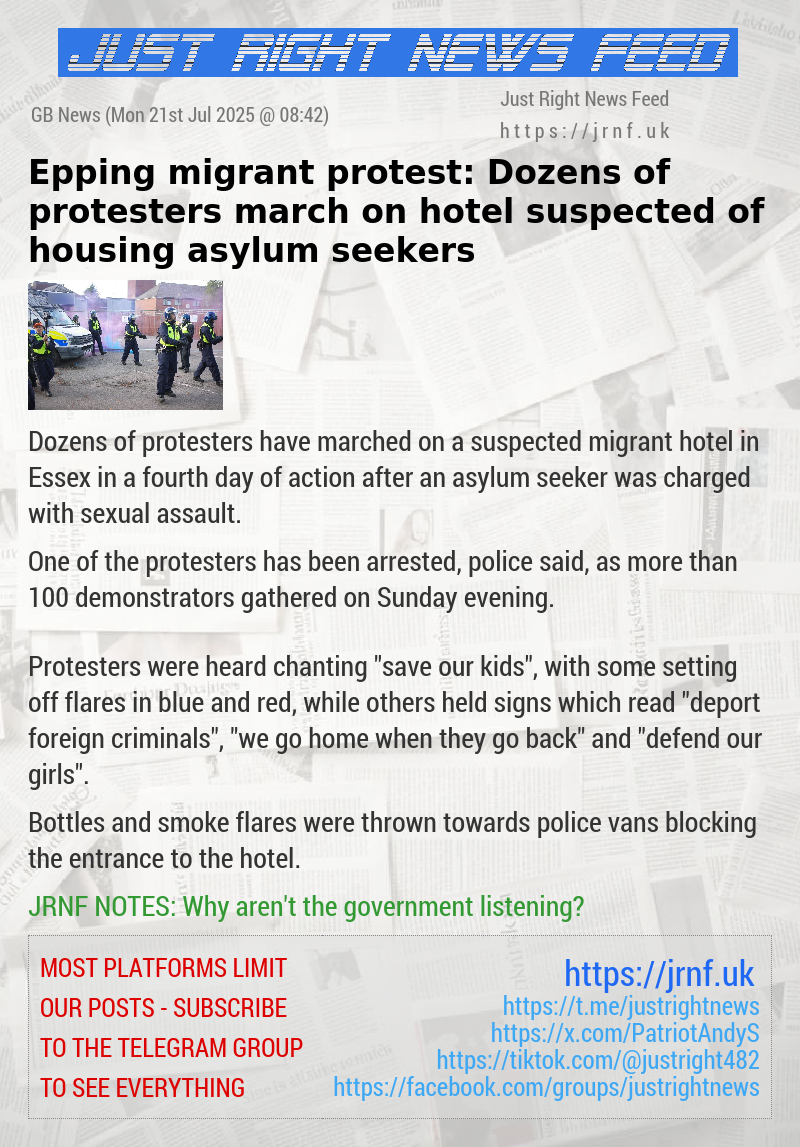 Epping migrant protest: Dozens of protesters march on hotel suspected of housing asylum seekers