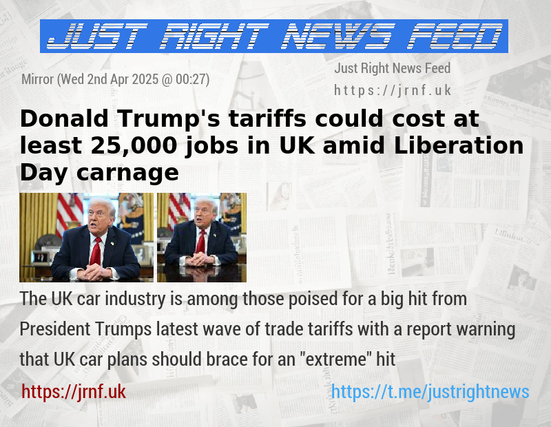 Donald Trump’s tariffs could cost at least 25,000 jobs in UK amid Liberation Day carnage