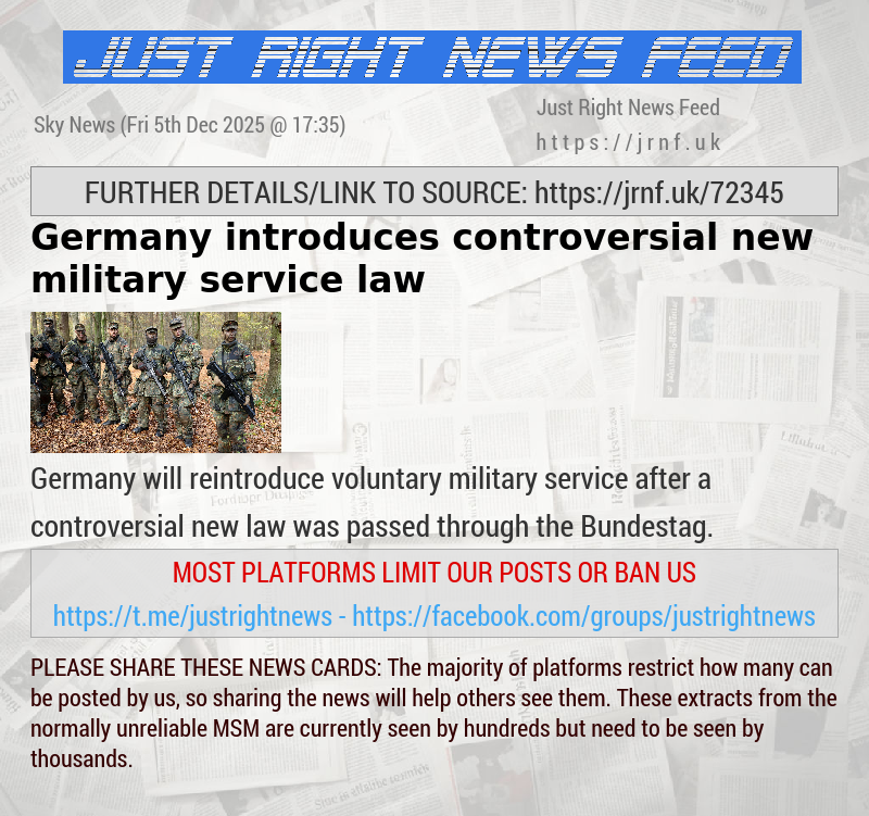Germany introduces controversial new military service law 