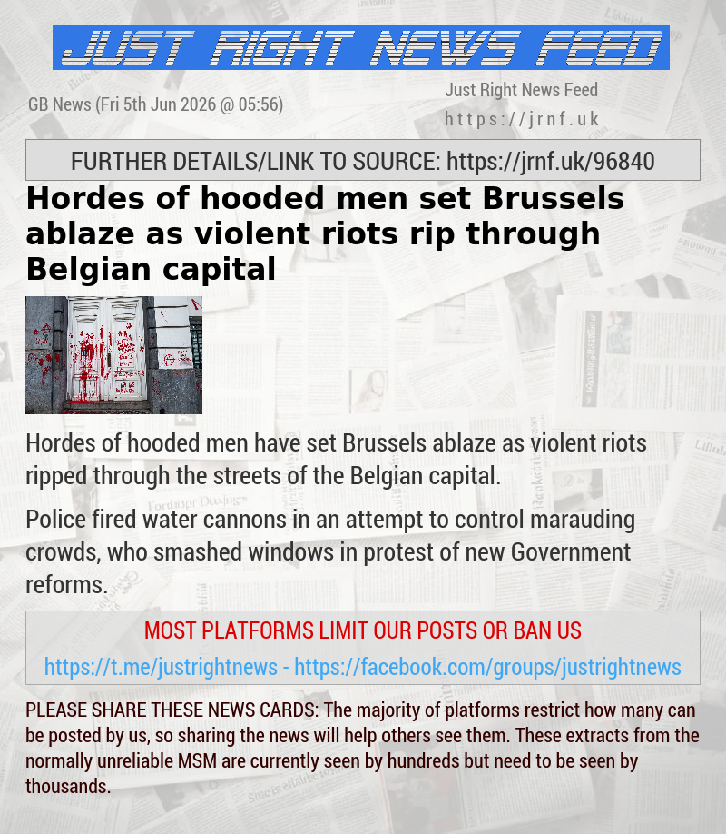 Hordes of hooded men set Brussels ablaze as violent riots rip through Belgian capital