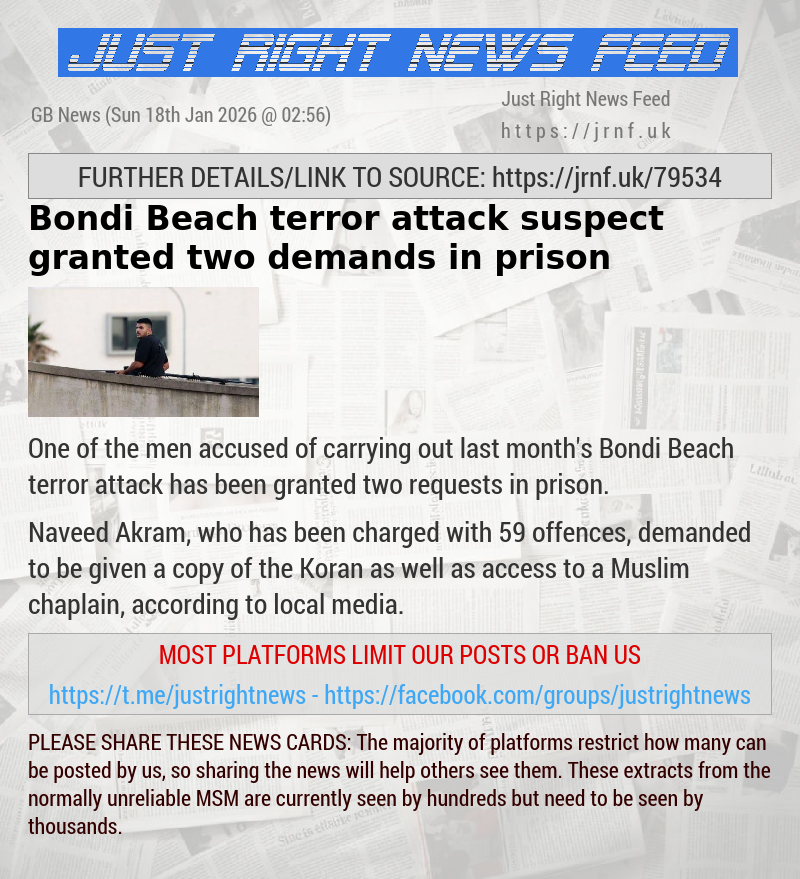 Bondi Beach terror attack suspect granted two demands in prison