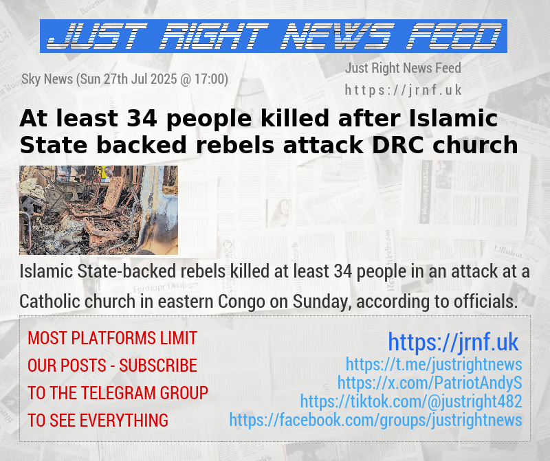 At least 34 people killed after Islamic State—backed rebels attack DRC church