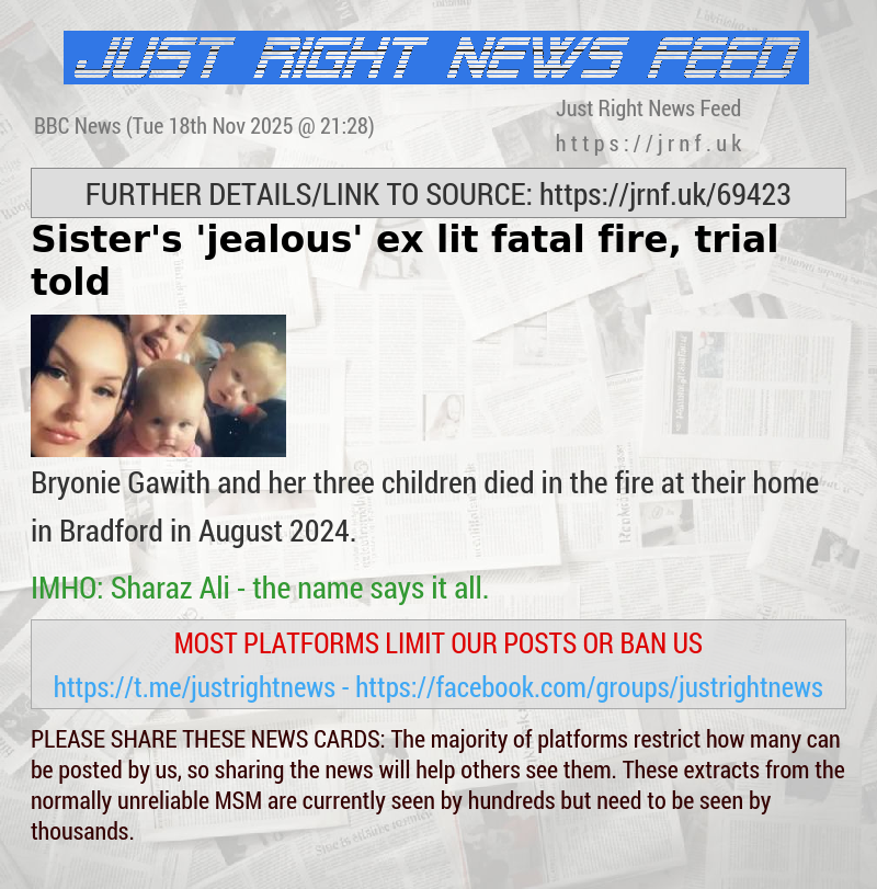 Sister’s ’jealous’ ex lit fatal fire, trial told