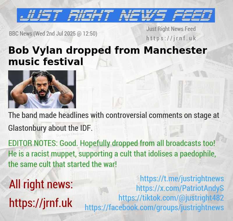 Bob Vylan dropped from Manchester music festival