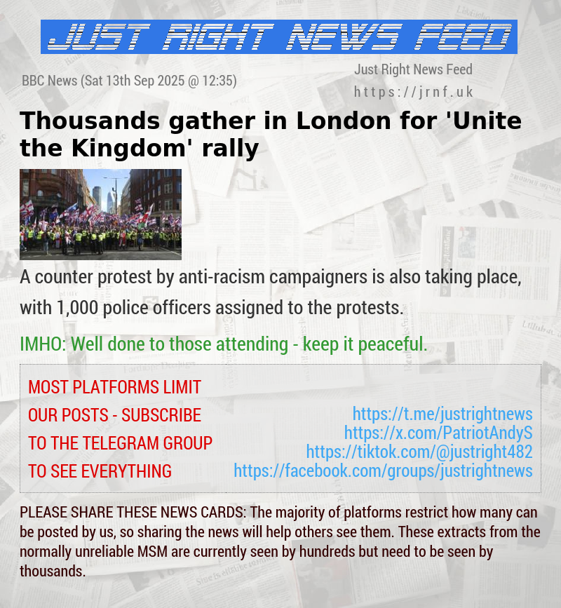 Thousands gather in London for ’Unite the Kingdom’ rally