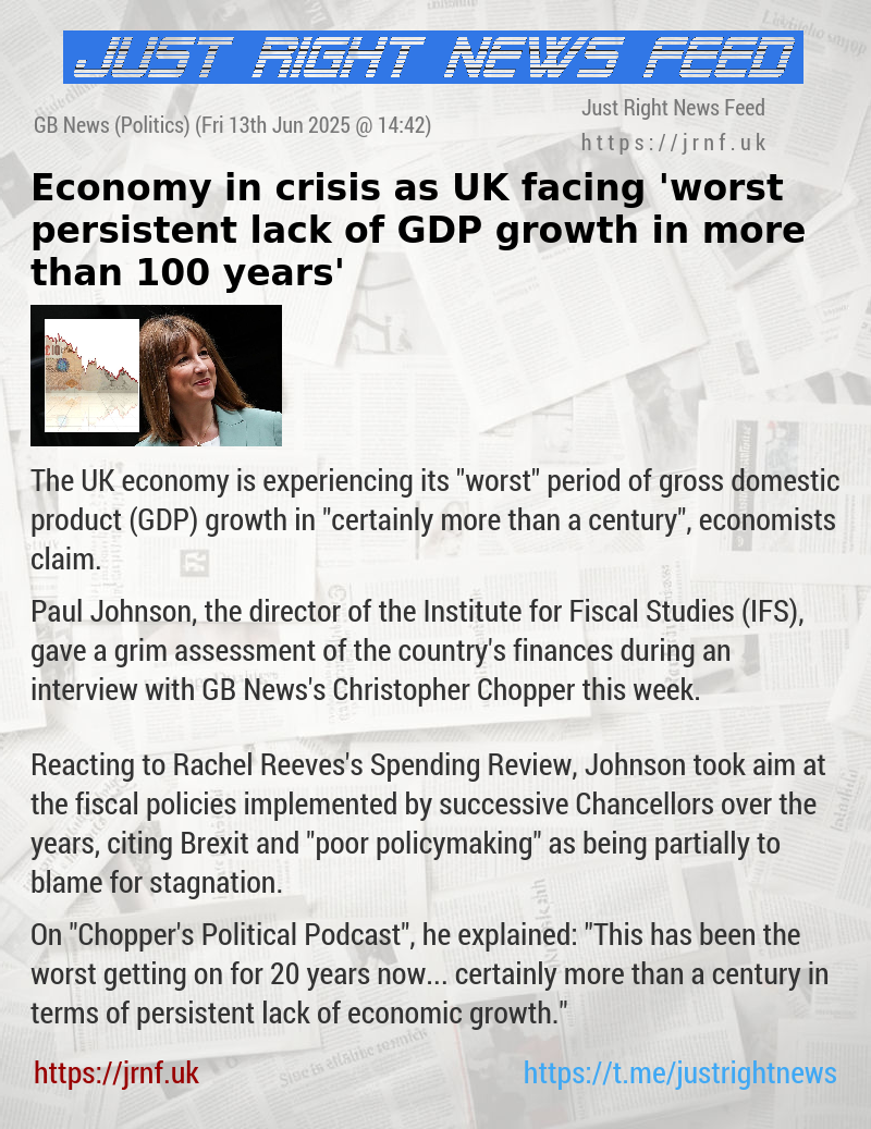 Economy in crisis as UK facing ’worst persistent lack of GDP growth in more than 100 years’