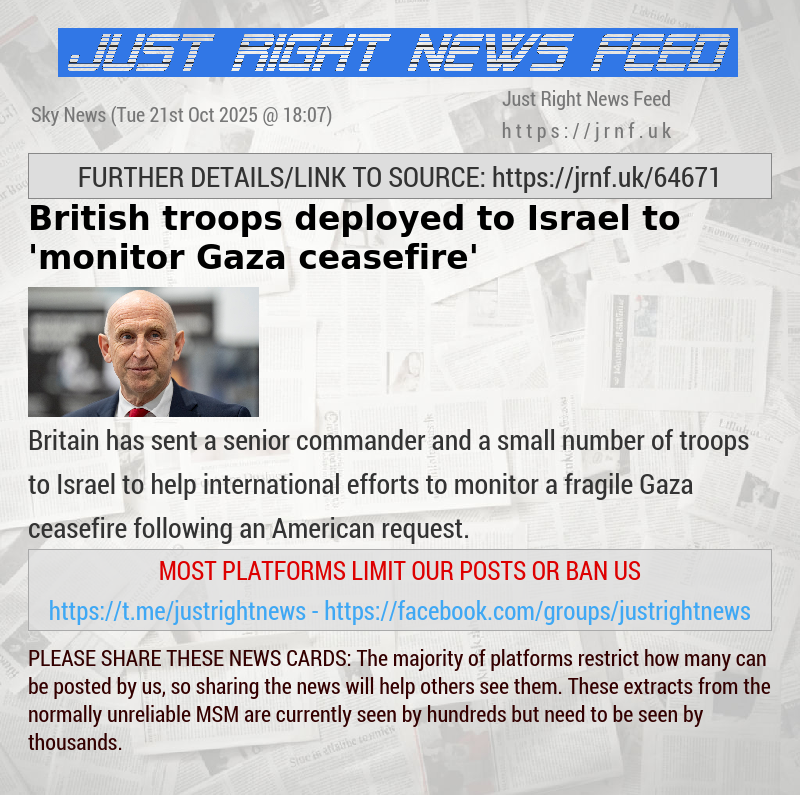British troops deployed to Israel to ’monitor Gaza ceasefire’