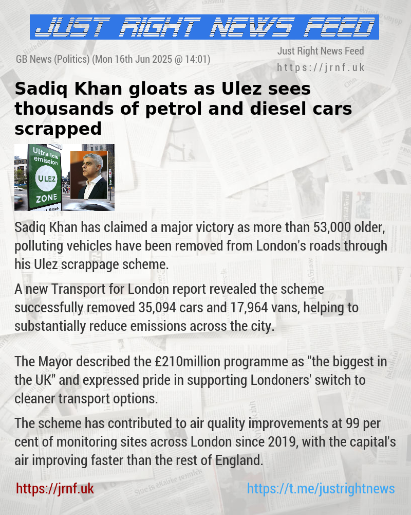 Sadiq Khan gloats as Ulez sees thousands of petrol and diesel cars scrapped