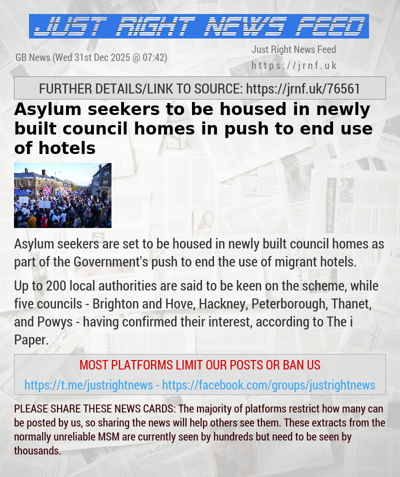 Asylum seekers to be housed in newly built council homes in push to end use of hotels