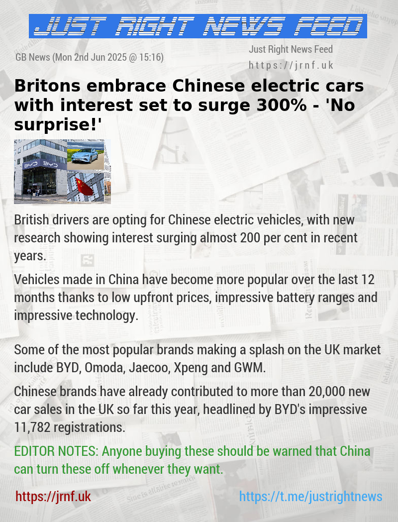 Britons embrace Chinese electric cars with interest set to surge 300% — ’No surprise!’