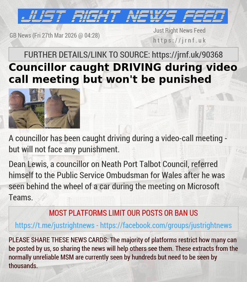 Councillor caught DRIVING during video—call meeting — but won’t be punished