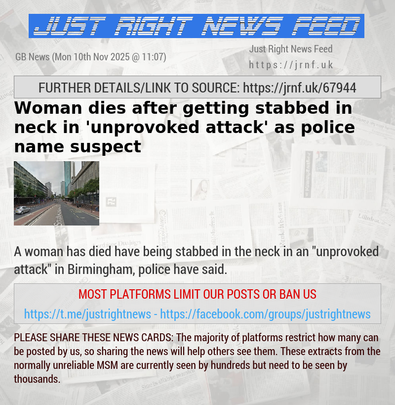 Woman dies after getting stabbed in neck in ’unprovoked attack’ as police name suspect