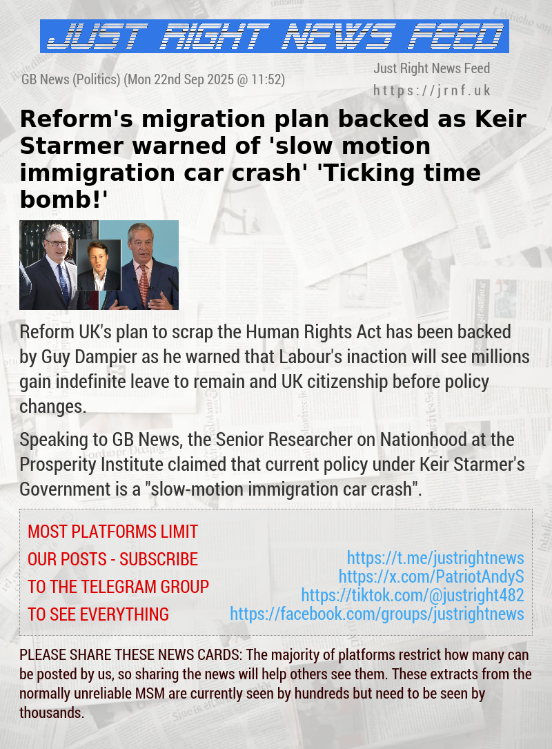 Reform’s migration plan backed as Keir Starmer warned of ’slow—motion immigration car crash’ — ’Ticking time bomb!’