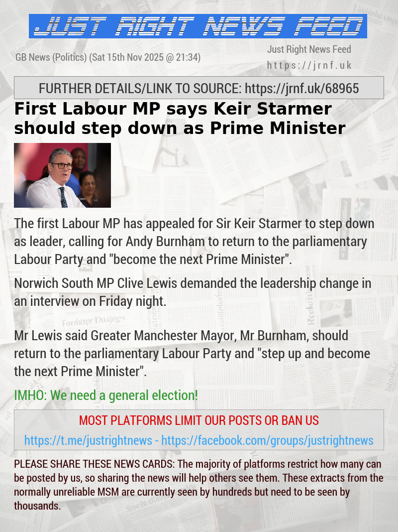 First Labour MP says Keir Starmer should step down as Prime Minister