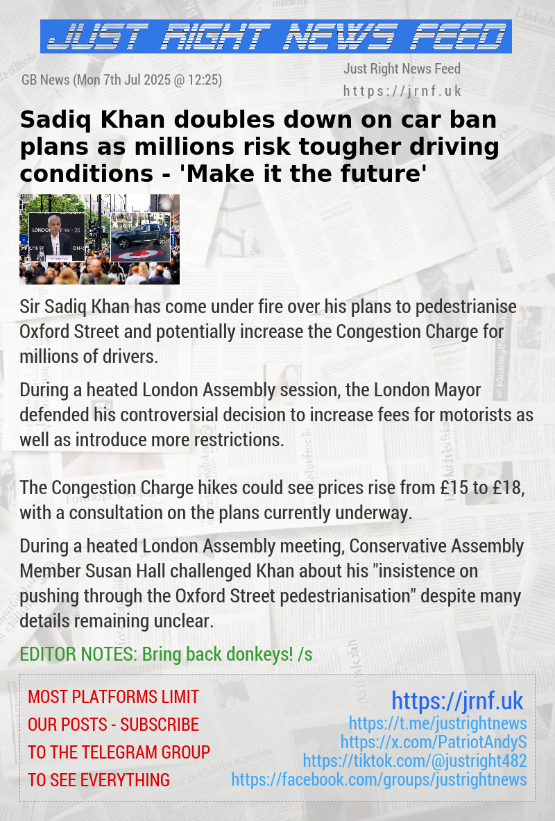 Sadiq Khan doubles down on car ban plans as millions risk tougher driving conditions — ’Make it the future’