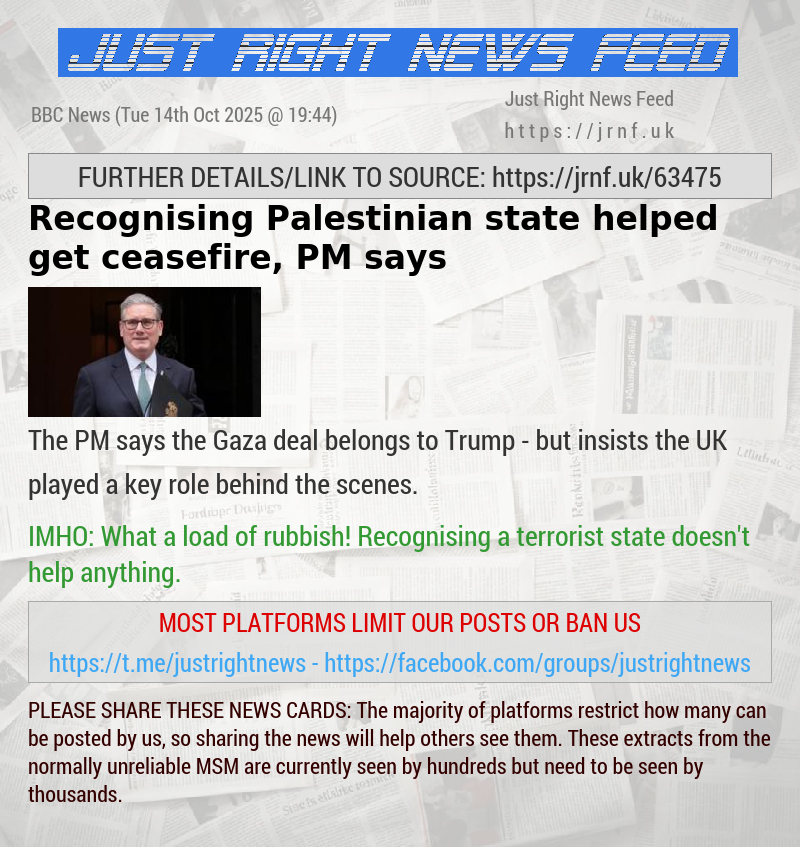 Recognising Palestinian state helped get ceasefire, PM says