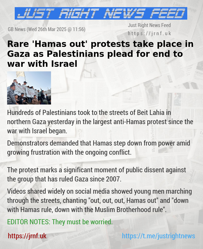 Rare ’Hamas out’ protests take place in Gaza as Palestinians plead for end to war with Israel