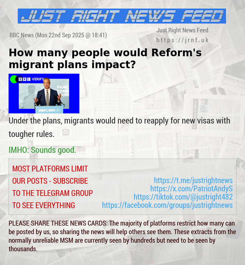 How many people would Reform’s migrant plans impact?