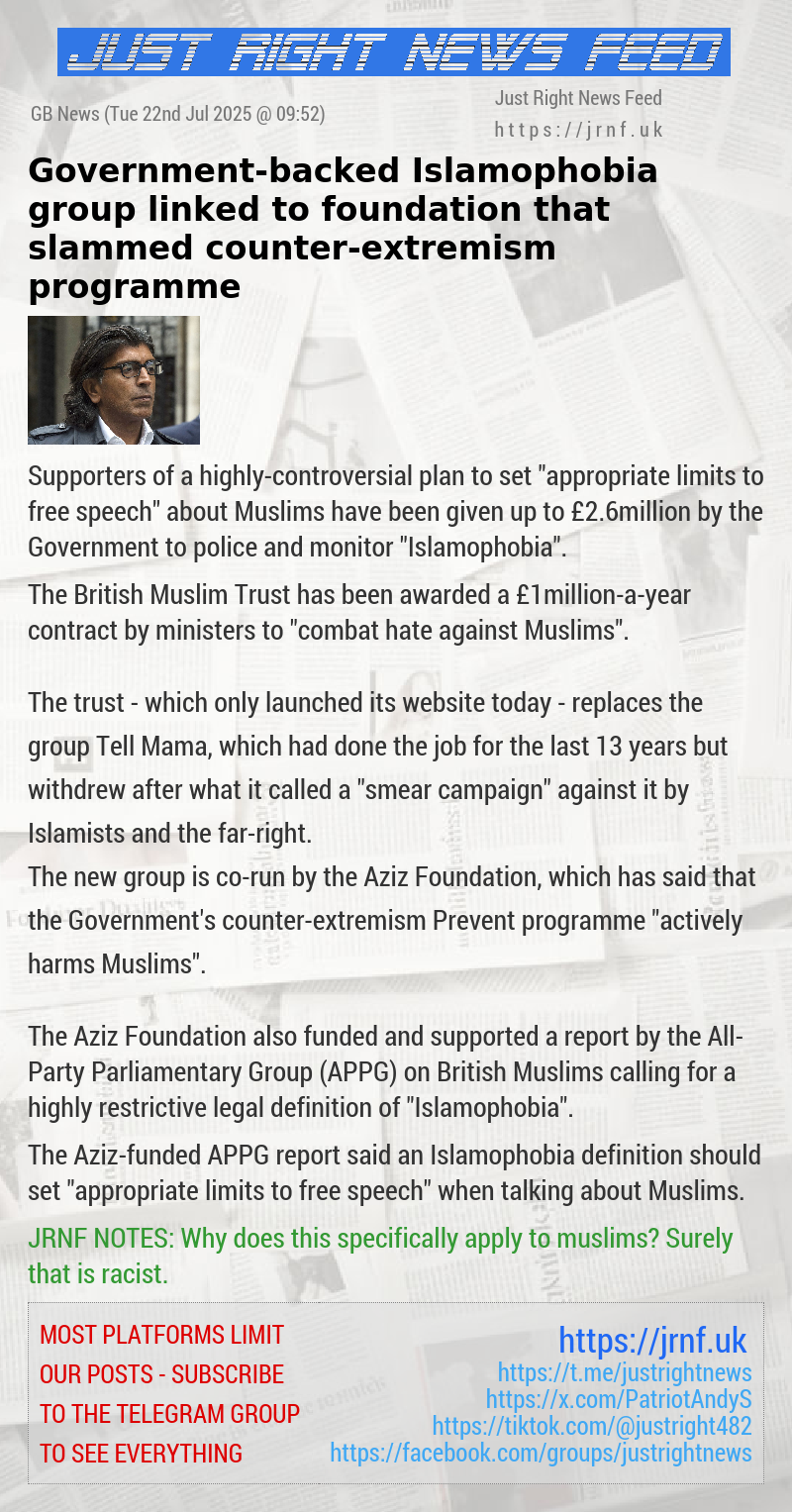 Government—backed Islamophobia group linked to foundation that slammed counter—extremism programme