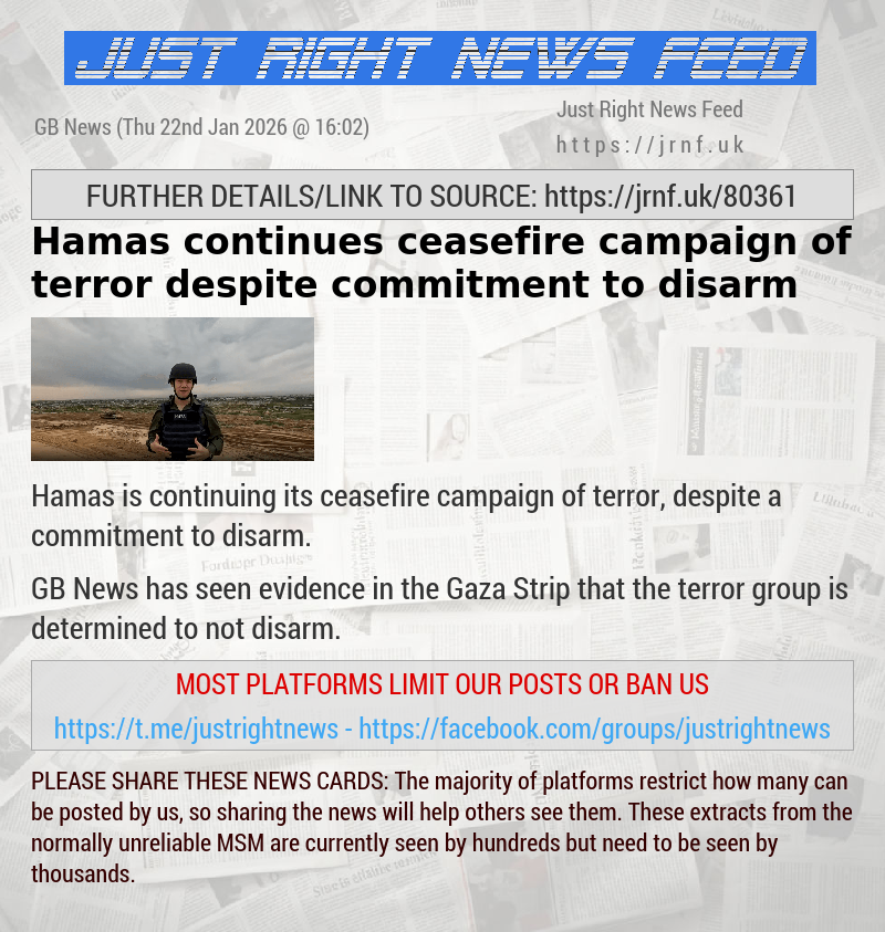 Hamas continues ceasefire campaign of terror despite commitment to disarm